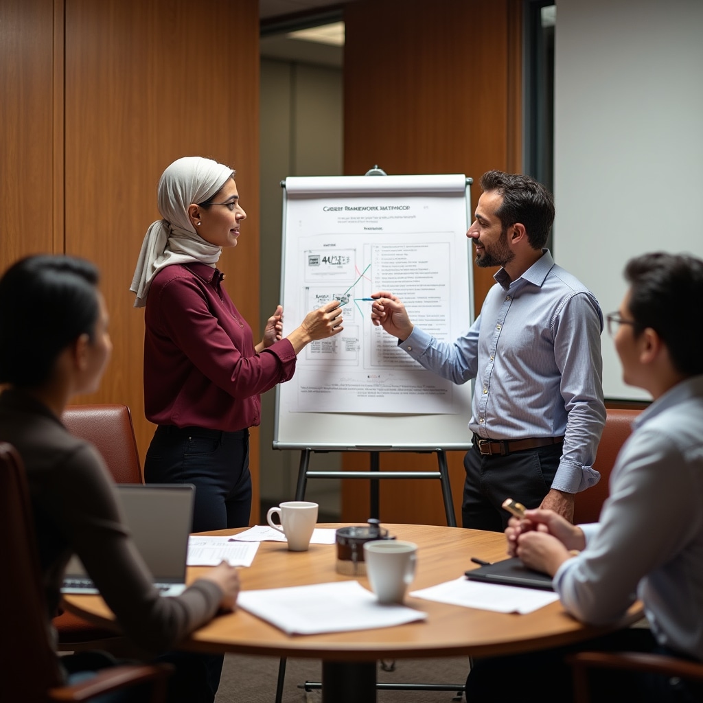 Small team collaborating on growth strategy